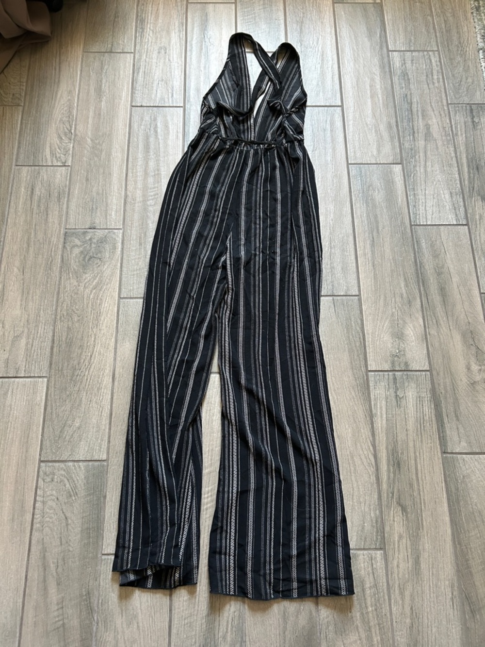 Lani Black Striped Wide-Leg Jumpsuit - Picture 4 of 4